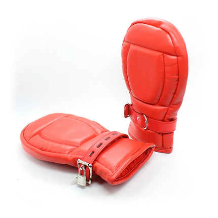Adult Games Puppy Sex Handcuffs Mittens Leather Gloves Dog Paw Padded Fist Mitts Palm Padded BDSM Bondage Sex Toys For Couples