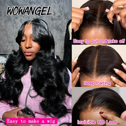 2x6 HD Lace Closure Only Body Wave Human Hair Pre Plucked Skinlike Deep Parting Kim K Closure Invisible Swiss Lace Remy Hair