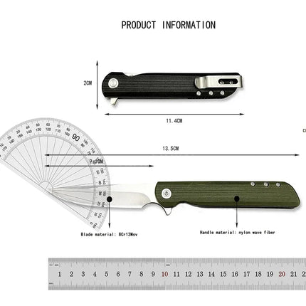 3810 Mini Folding Knife 8CR13MOV Blade G10 Handle EDC Camping Knife Survival Adventure Knife Outdoor Portable Pocket Knife