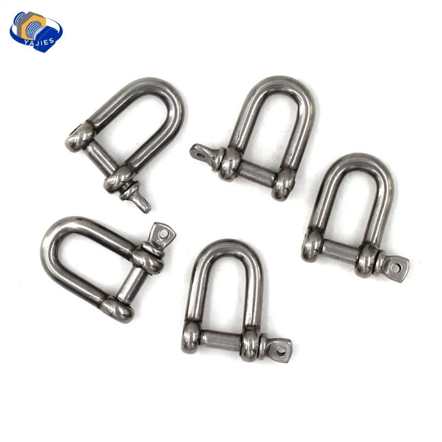 304 Straight D Shackle Short Stainless Steel Breaking D Rigging Shackle Hooks boat rigging hardware M4 M5 M6 M8 M10 M12 M14 M16