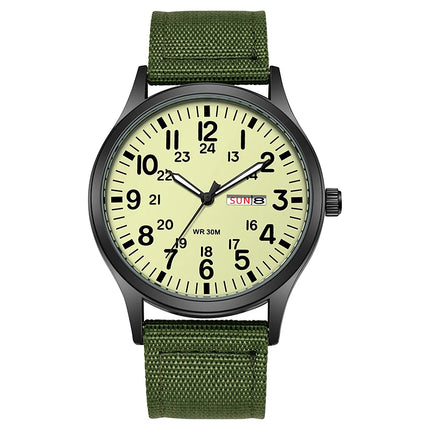 2024 TPW Field Watch Easy Reading Fabric Strap 24-Hour Display Quartz Movement