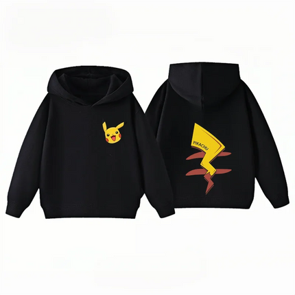 Cute Fun Pikachu Printed Kids Hoodie, Unisex Boys Girls Same Style, Autumn Winter Warm Children's Clothing