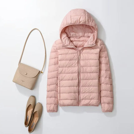 Women Puffer Jacket 15 Colors Plus Size 5XL 6XL 7XL 2025 New Spring Autumn Female Ultra Lightweight Packable Hooded Down Coats