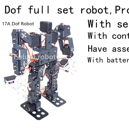 New 17 Dof Humanoid Robot Servo Educational Robot Dance Robot Claw Biped Walking Robot for Teaching DIY Kit Programmable Robot