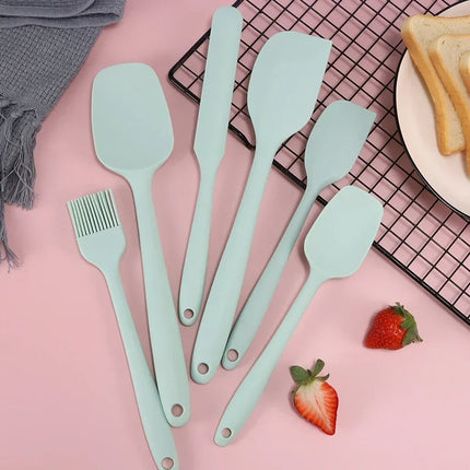 6 Pieces Silicone Spatula Set Non-Stick Heat Resistant Spatula Oil brush Cream Mixing Spoon for Cooking Baking Mix Baking Tools