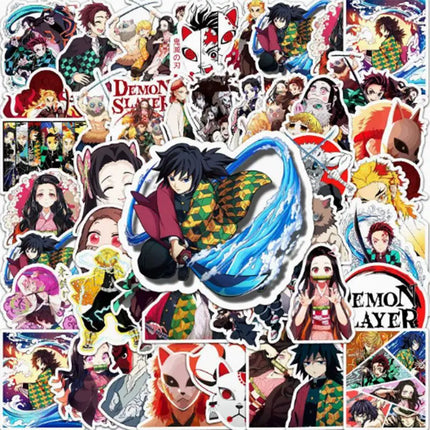 50pcs Various Cartoon Demon Slayer Graffiti Sticker Waterproof DIY Decals for Phone Ipad Luggage Thermos water bottle Decor