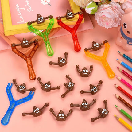 5Pcs Funny Poop Sticky Squishy Rubber Flying Finger Novelty Stress Relief Toys Ejection Stretchy Stress Relief Toys Party Favors