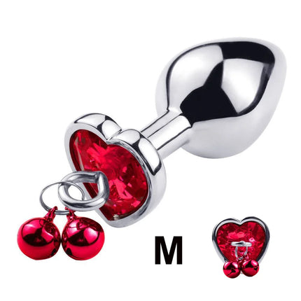 3 Size Metal Anal Plug Crystal and Bells Anus Dilator Sex Toys Bullet Stainless Steel Butt Plug Men Women Couples Adult Toys