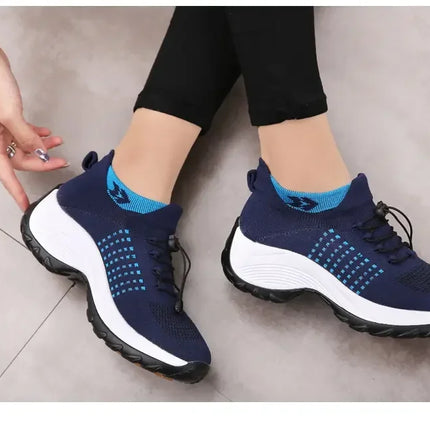 Outdoor Women Walking Sneakers Fashion Jogging Sock Shoes Youth Girls Trainers Breathable Ladies Platform Non-Slip Light Loafers