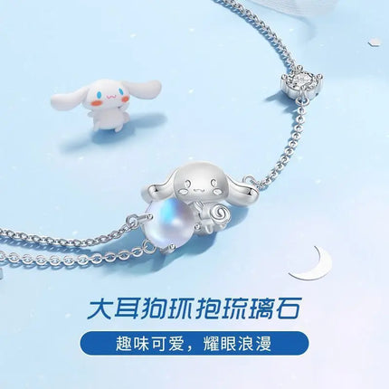 Anime Sanrio Cinnamoroll Ins Fashion Silver Bracelet Female Sweet Luxury Hand Decoration Y2k Girl Birthday Christmas Gifts