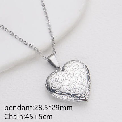 Stainless Steel Love Charm Open Heart Pendant Necklace For Women Jewelry Accessorie Valentine's Day Anniversary Gift