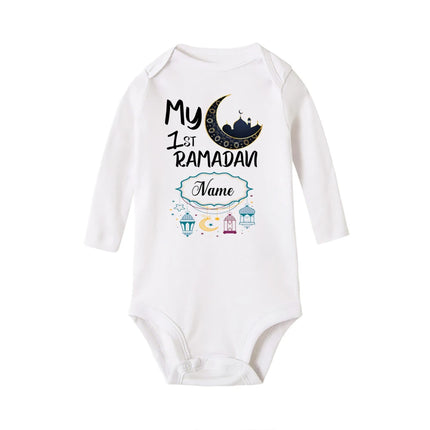 Personalized Ramadan Baby Bodysuit Custom Name Newborn Eid Jumpsuit Infant Ramadan Romper Islamic Muslim Holiday Babies Outfits