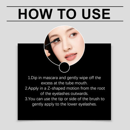 Black Curling Mascara Volumizing Long Curling Eyelash Waterproof Anti-Smudge Lengthening Fast Drying Eyelashes Cosmetic