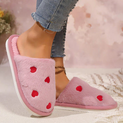 Women's LOVE Slippers Fuzzy Fluffy Memory Foam Slides House Shoes Open Toe Indoor and Outdoor Cute Comfort Living Room Shoes
