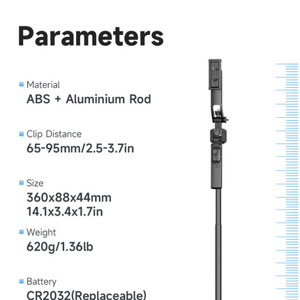 C17 Monopod 360° Auto-Rotation AI Tracking Shooting Tripod Bluetooth Shutter Fill Light For Phone Holder Wireless Selfie Stick