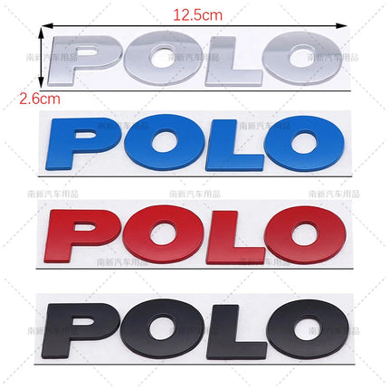 3D Metal Rear Trunk Sticker Car Styling Auto Body Side Fender Badge For Volkswagen VW Polo Letters Emblem Logo Decal Accessories