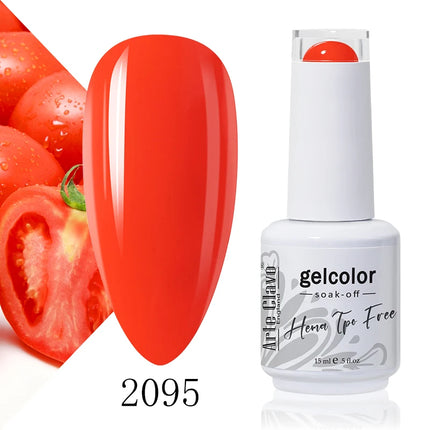 Arte Clavo Red Color Series Nail Polish UV Soak Off Varnish 15ml Manicure Nail Art Long-lasting Hema Tpo Free Gel Nail Polish