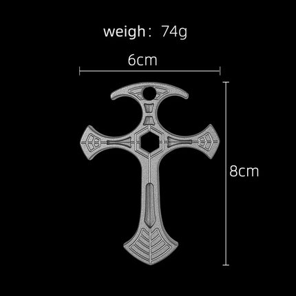 Tactical defense cross pendant, self-defense cool equipment, outdoor camping self-defense tool, exquisite small gift