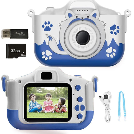 X5S Kids Digital Camera HD 1080P 20MP Children Fox Camera USB Charger Built-In Game Camera Shockproof Silicone Protection Cover