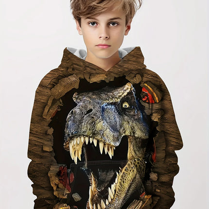 Hoodies Animal Dinosaur Pattern 3D Print Sweatshirts Boys Girls Harajuku Hooded Sweatshirt kids Fashion Coat Children Tracksuits