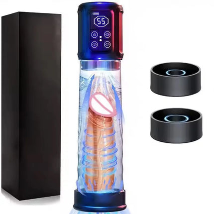 Rechargeable Adult Toy Men Electric Penis Pump Automatic Vacuum Suction Amplifier With 5 Suction 6 Training Mode Digital Display