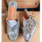 Silver slippers10cm / 41