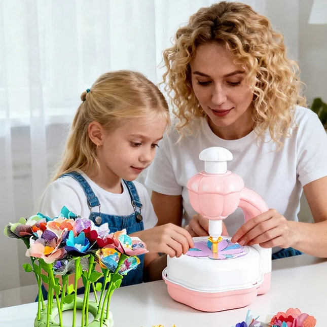 Fabric Flower Bouquets Toys DIY Craft Kits Toys for Kids Handmade Build Flower Bouquet Kids-Flowers Toy Christmas Birthday Gift