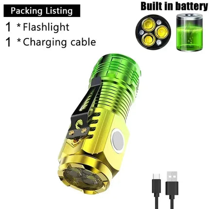 Portable Mini LED Handheld Flashlight Powerful Fingertip Torch Outdoor Waterproof Hiking Camping Flash Light with Pen Clip