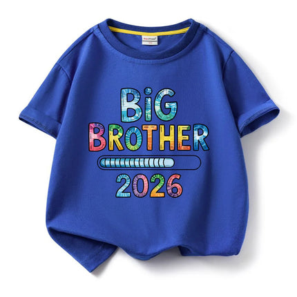 Big Sister Big Brother 2026 Printed Kids T-shirt Children Summer Short Sleeve Clothes Tees Kids Valentine Funny T Shirt Gift