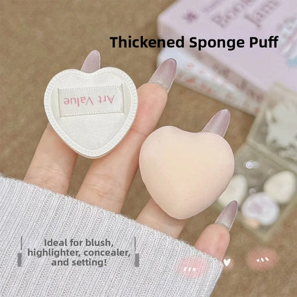 Cloud Feeling Flocked Sponge Beauty Blender Kit Powder Puff Makeup Setting Blush Concealer Dry Wet Use Foundation Brush