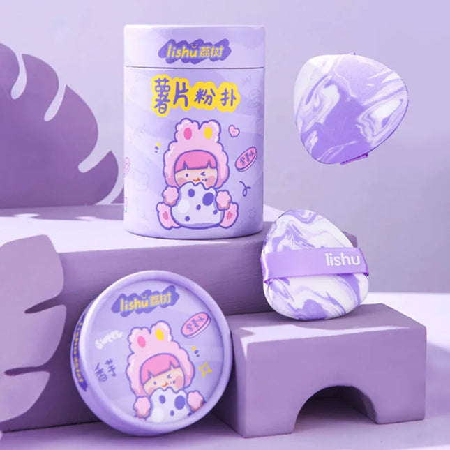 Lishu 6pcs Dry Wet Usable Makeup Cosmetic Puff Sponge Cushion Blendering Puff for Foundation Powder Soft and Cute