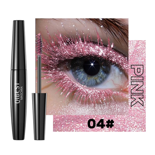 Waterproof Pink Diamond Glitter Mascara Shiny Sequins Eyelashes Quick Dry Lasting Curling Thick Sparkling Mascara Shimmer Makeup