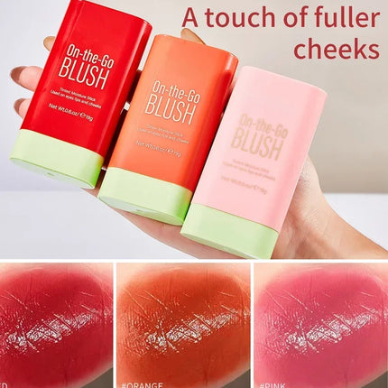 Multi-function Blush Stick Natural Cheek Face Rouge Blusher Cream Lasting High Color Rendering Brightening Skin Tone Waterproof