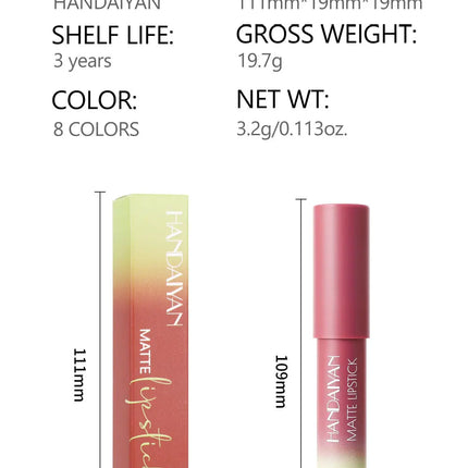 8 Colors Matte Lipstick Long Lasting Waterproof Hydrating Lip Liner Non Sticky Lightweight Velvet Lipliner Moisturizing Cosmetic