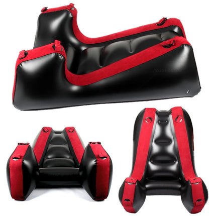 Flocking PVC With Straps Inflatable Split Leg Sofa Mat Sex Furniture Sex Chair Aid Adult Games Bed Sex Tools For Couples Women