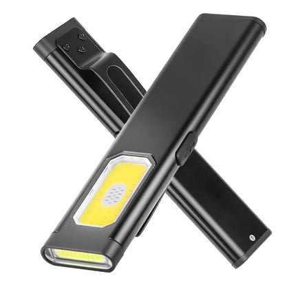 New Portable Aluminum alloy COB LED Flashlight with Magnetic Tail, USB Charging and Clip for Outdoor Work Light Hiking and campi