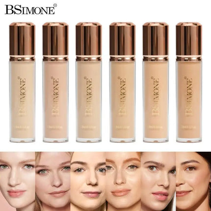 [TE1] BSIMONE Face Liquid Foundation Base Full Coverage Oil-Control Long Wear Smooth Lightweight Natural Cover Waterproof Matte