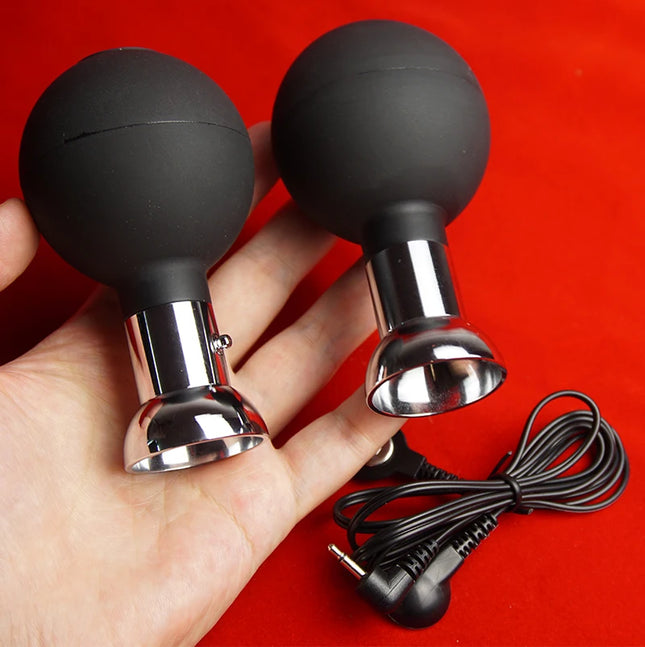 Electrosex Electroshock Nipple Sucker Clamps Suction,Electro Shock Sex Toys,Electric BDSM Pussy Breast Clit Masturbator,Estim