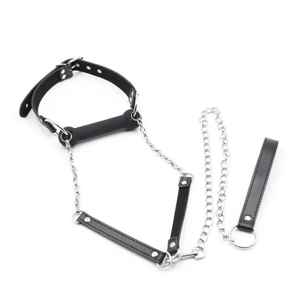 Slave Dog Bite Bone Mouth Gag Strap Horse Harness Restraint Leash Oral Fixation Slave Stuffed Flirting BDSM Sex Toys for Couples