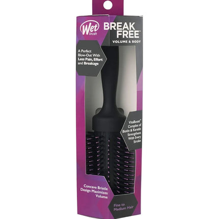Volumizing Round Brush for Fine to Medium Hair - Salon Blow-Out, Less Pain & Breakage, Lightweight Boar Bristle Detangles & Removes Knots