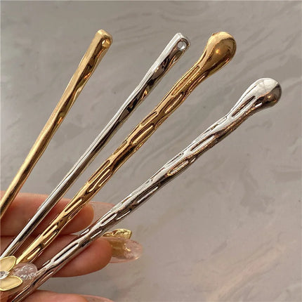 Fashion Butterfly Hair Sticks for Women Metal Hair Clip Pins Minimalist Irregualr Girls Hairpins Hair Bun Maker Headwear