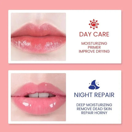 Reduce Lip Wrinkle Line DayNight Repair Lip Balm for Dry Chapped Cracked Dry Lips Moisturizing Hydrating Lip Mask for Women Men