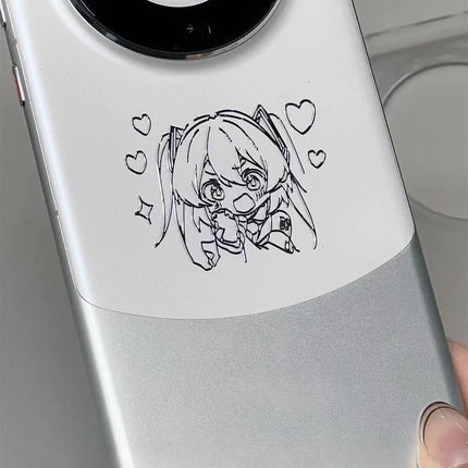Hatsune Miku Anime Peripheral Metal Stickers Personalized Waterproof Stickers Cell Phone Headphones Laptop Decorative Gift