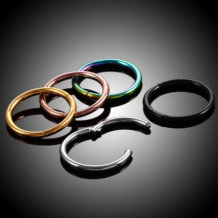 1Pc 316L Stainless Steel Nose Septum Clicker Hinged Segment Ring Nose Hoops Lip Ear Cartilage Ear Helix Body Piercing Jewelry