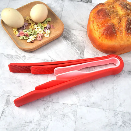 JCD 3pcs Plastics Food Tong Kitchen Tongs Non-slip Cooking Clip Clamp BBQ Salad Tools Grill Kitchen Accessories