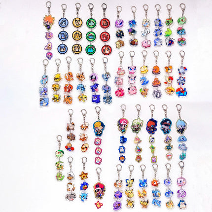 Pokémon Pikachu Bulbasaur Gengar Squirtle Car Keychain Accessories Acrylic Charms Pendant For Bag Key Holder Backpack Decoration