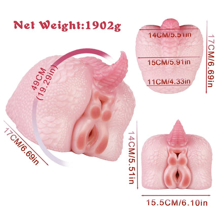 SHAZ 2.1kg Heavy Masturbation Cup, Medical-grade Liquid Silicone, Two Channel Onahole Stroker Male Masturbator Adult Toy for Men