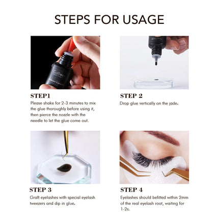 Gollee Glue for Eyelashes 0.5s eyelash Extensions professional eyelash adhesive Waterproof lash supplies for Salon Eyelash glue