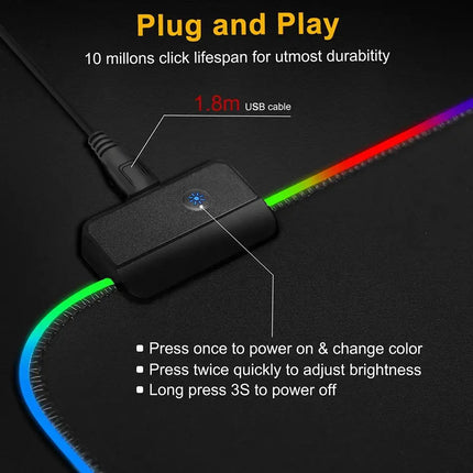 Rgb Weapon Mouse Pad Gaming Accessories Keyboard Mousepad Rifles Desk Mat Pc Cabinet Mats Anime Backligh Carpet Large Computer