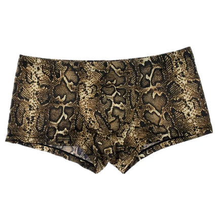Mens Underwear Boxers Shorts Homme Snakeskin Leopard Panties Man Breathable U Convex Pouch Underpants Cueca Calzoncillo M-XXL
